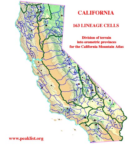 Division of California into 163 Lineage Cells